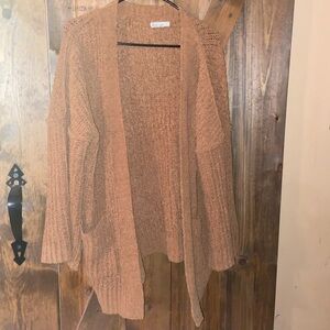 Cozy Tan Open-Front Sweater